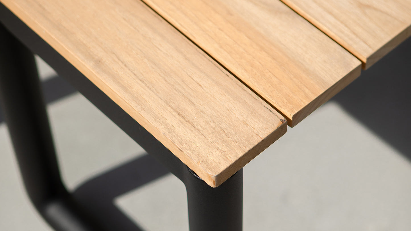 Patio Bench - 130x37 - Udendørs bænk i teaktræ og aluminium