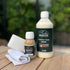 Teak Care Kit med rengøringsspray, olie og påføringsværktøj til udendørs teaktræsmøbler fra SACKit.