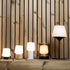 Trådløs lampe fra Ambience med rund hvid kuppel og base, velegnet til udendørs brug.