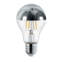SACKit Bulb 6W E27 LED-pære med topforspejlet glas og varmt hvidt lys til indendørs brug.