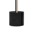 Sort SACKit Expo 120 gulvlampe med slank aluminiumsprofil og marmorfod, opadrettet LED-lys.