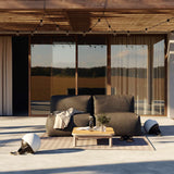 Udendørs hjørnesofa Soft Sofa Outdoor i Kirra Noir med bløde puder og lavt ryglæn.