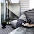 Sort Pouf Noir Limited Edition sækkestol og puf med geometrisk jacquard-tekstildesign i dansk stil