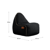 Cobana Junior Lounge Chair i gråt stof, børnesækkestol med formstabilt design og håndsyede sting.