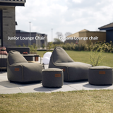 Cobana Junior Lounge Chair i grå, formstabil sækkestol til børn med vandafvisende tekstil.