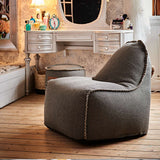 Cobana Junior Lounge Chair i grå, børnesækkestol med rund form og blødt fyld.