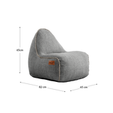 Cobana Junior Lounge Chair i lys grå, børnesækkestol med rund form og blødt fyld.