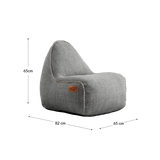 Cobana Junior Lounge Chair i lys grå, børnesækkestol med rund form og blødt fyld.