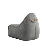 Cobana Junior Lounge Chair i lys grå, vandafvisende sækkestol til børn med formstabilt design og hørsting.