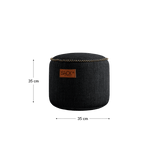 Cobana Junior Pouf i Cobana Sand Melange, rund børnepuf med slidstærkt, vandafvisende tekstil.