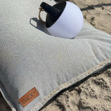 Cobana Beanbag sækkestol i grå farve med vandafvisende og slidstærkt tekstil, indendørs og udendørs brug.