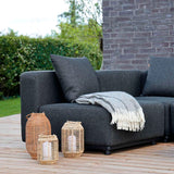 Sort Cobana Lounge Sofa modulopbygget udendørs sofa med pulverlakeret aluminiumsramme og Olefin tekstil.