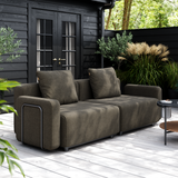 Cobana Lounge Sofa modulopbygget udendørs sofa i sort med pulverlakeret aluminiumsramme og Olefin tekstil.