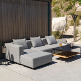 Cobana Lounge Sofa pouf i sort med pulverlakeret aluminiumsramme og tekstil til udendørs brug