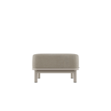 Kirra Lounge Sofa pouf i sandfarvet Olefin tekstil med aluminiumsstel til udendørs brug.