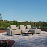Cobana Lounge Sofa armrest in black with powder-coated aluminum frame and outdoor fabric