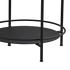 Udendørs sidebord i rustfrit stål med mat overflade og rundt bordplade, designet i Danmark.