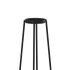 Sort pulverlakeret rustfri stålstand til udendørs brug med enkelt og funktionelt design.