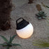 SACKit Light 250 udendørs lampe med rund hvid kuppel og håndtag i hampereb, dansk design