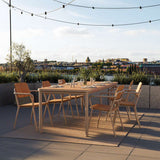 Udendørs Kirra Dining Table i taupe pulverlakeret aluminium og teaktræ 210x90 cm