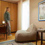 SACKit Chair Indoor sækkestol i rund form med blødt Cosmo Olive tekstil og skumfyld.