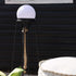 Sort pulverlakeret rustfrit stål Patio Accessory Stand med Light 155 lampe med kuppel og hampreb håndtag.