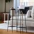 Sort pulverlakeret Patio Accessory Stand i rustfrit stål med Light 155 lampe i maritimt design