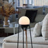 Sort pulverlakeret rustfrit stål Patio Accessory Stand med hvid Light 155 lampe i maritimt design