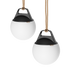 To SACKit Light 250 udendørs lamper med rund kuppel og håndtag i maritimt dansk design