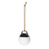 To hvide SACKit Light 250 udendørs lamper med rund kuppel og håndtag, stilfuldt dansk design.