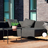 Sort Cobana Lounge Sofa hjørnesofa med fem moduler i pulverlakeret aluminium og olefin tekstil.