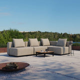Cobana Lounge Sofa hjørnesofa i sort med pulverlakeret aluminiumsramme og tekstil til udendørs brug.