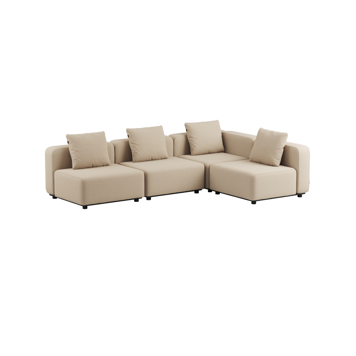 Boucle Beige Cobana Lounge Sofa uden armlæn i modulopbygget design til udendørs brug