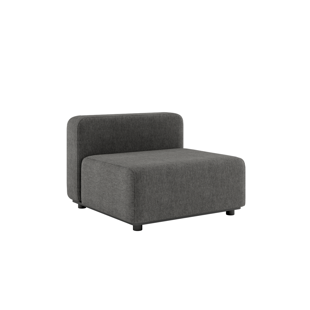 Gråt Cobana loungemodul med bred siddeplads og høj ryg til fleksibel udendørs modulsofa i vejrbestandigt nordisk design fra sackit