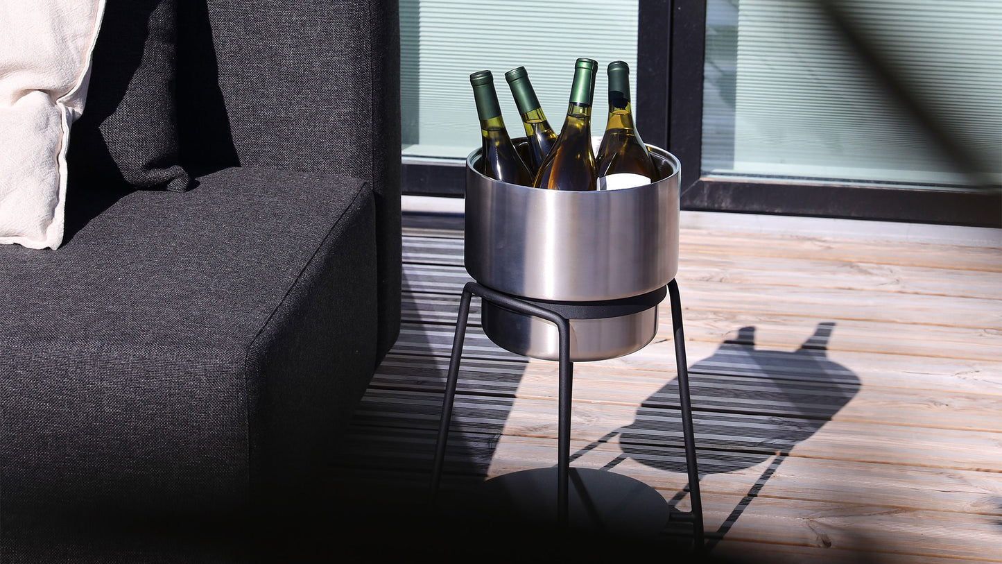 Wine Bucket - Ø22 w/ Accessories - Isoleret vinkøler/isspand med låg + krog + ske + rist