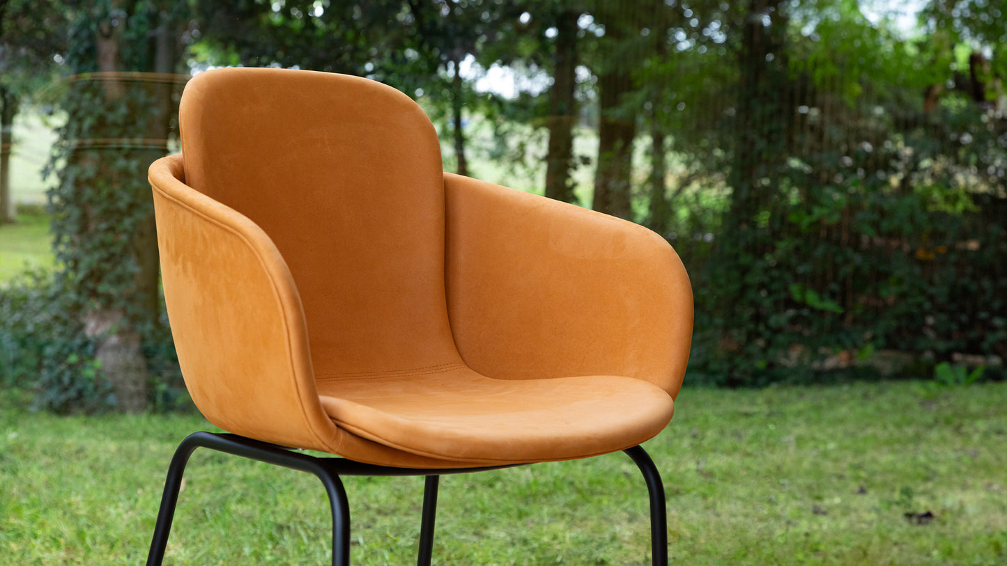 Chair no. One S2 Polished Swivel - Indendørs spisebordsstol i læder og poleret aluminium