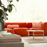 Soft Sofa Indoor 5-personers hjørnesofa i orange jacquard tekstil uden stel i moderne design
