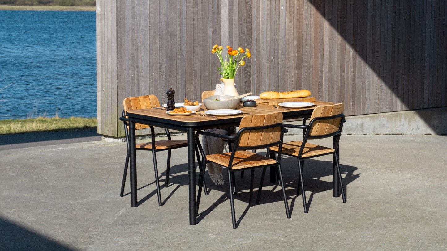 Kirra Dining Table 150x90 - Udendørs spisebord til 4 personer i teaktræ og aluminium