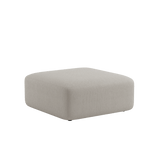 Fjord Sofa Pouf i blød, rund form med tekstil i lys Sealife Ivory farve.