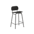 Frame Bar Stool barstol med ryglæn i egefinér og stel i pulverlakeret stål, industrielt design.
