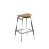 Frame Bar Stool 73 cm høj i Terra Safari læder med pulverlakeret sort stel og ryglæn.
