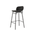 Frame Bar Stool barstol med ryglæn i læder og pulverlakeret stålstel i industrielt design.