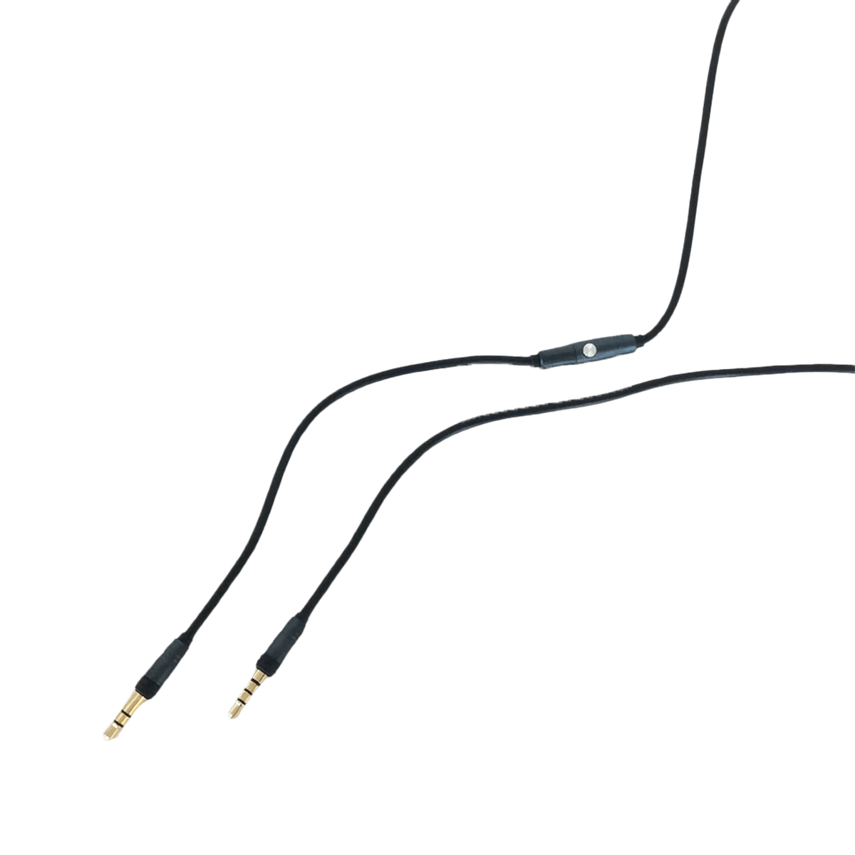 Sort 130 cm Minijack audio kabel til WOOFit headphones med 3,5 mm stik.
