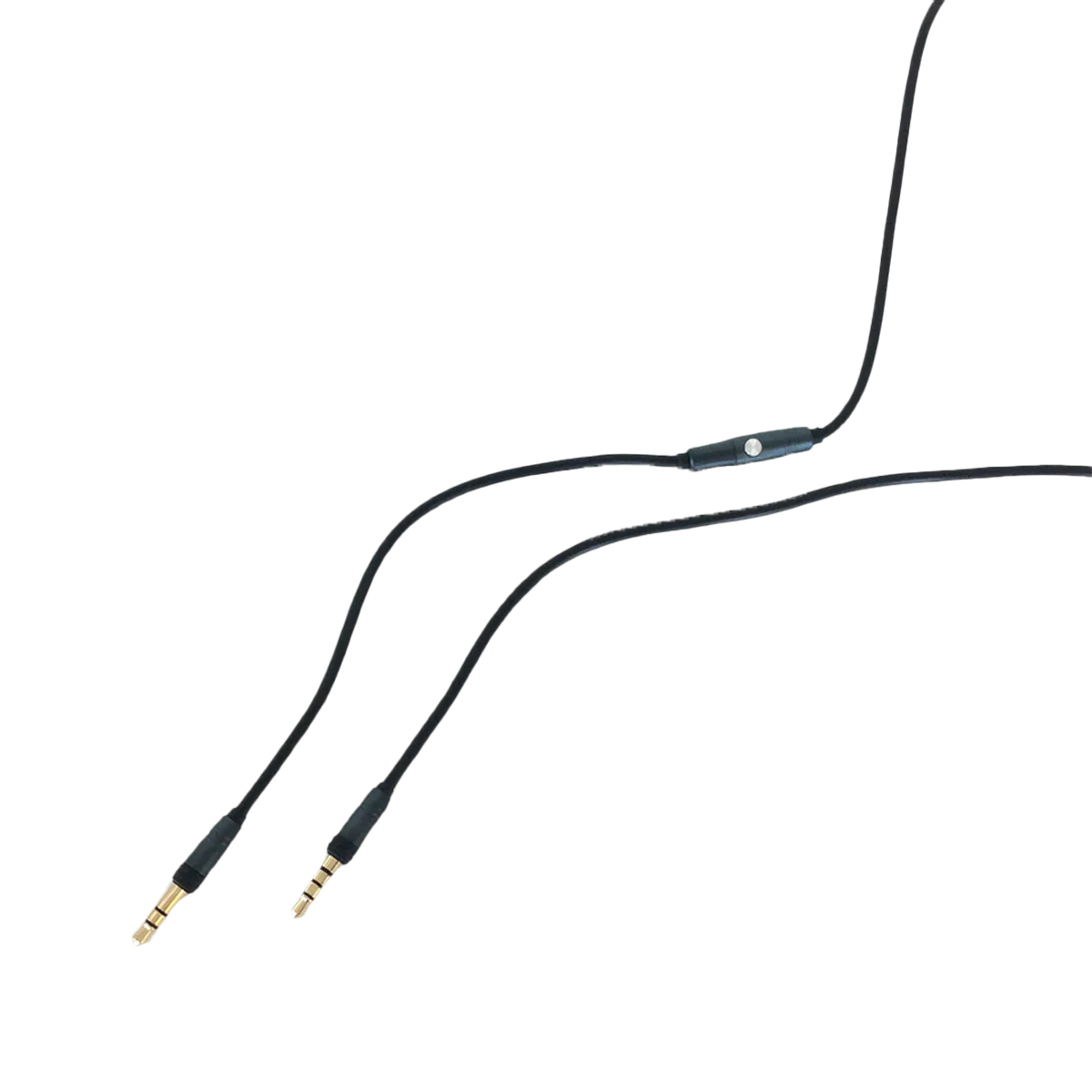 Sort 130 cm Minijack audio kabel til WOOFit headphones med 3,5 mm stik.