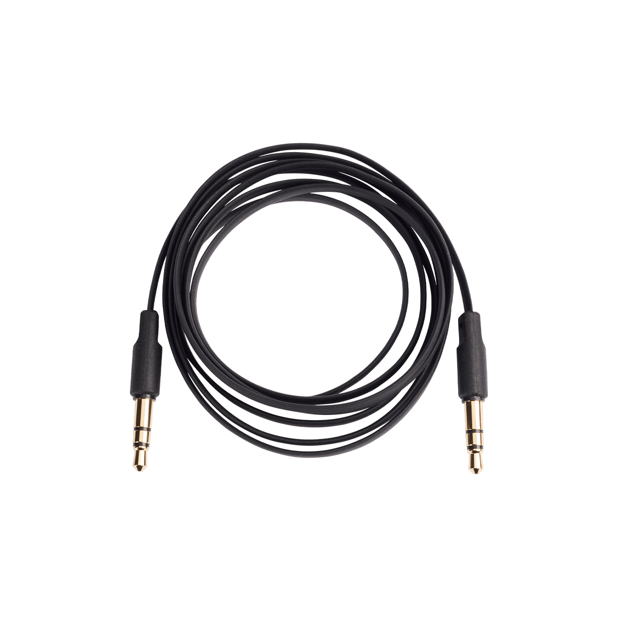 Sort 130 cm langt minijack-kabel til TOUCHit høretelefoner med 3,5 mm stik.