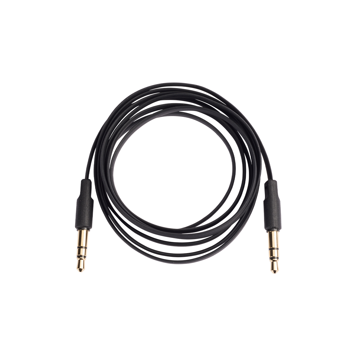 Sort 130 cm langt minijack-kabel til TOUCHit høretelefoner med 3,5 mm stik.