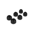 Sæt med onyxfarvede silikone eartips i small, medium og large til ROCKit earbuds.