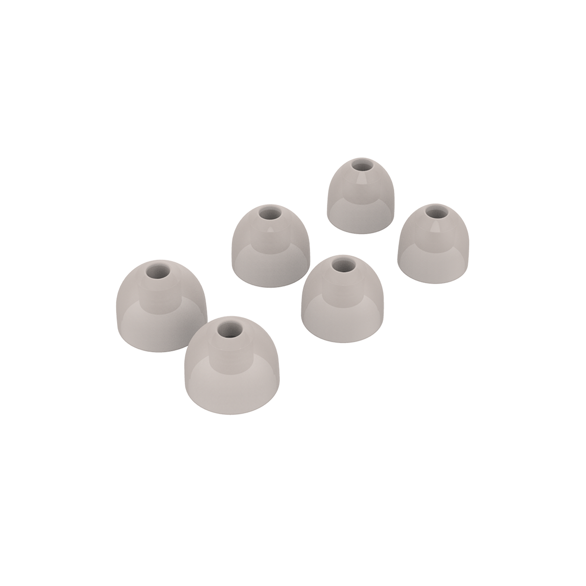 Sæt med tre par Pearl-farvede silikone eartips til ROCKit earbuds i small, medium og large størrelse.