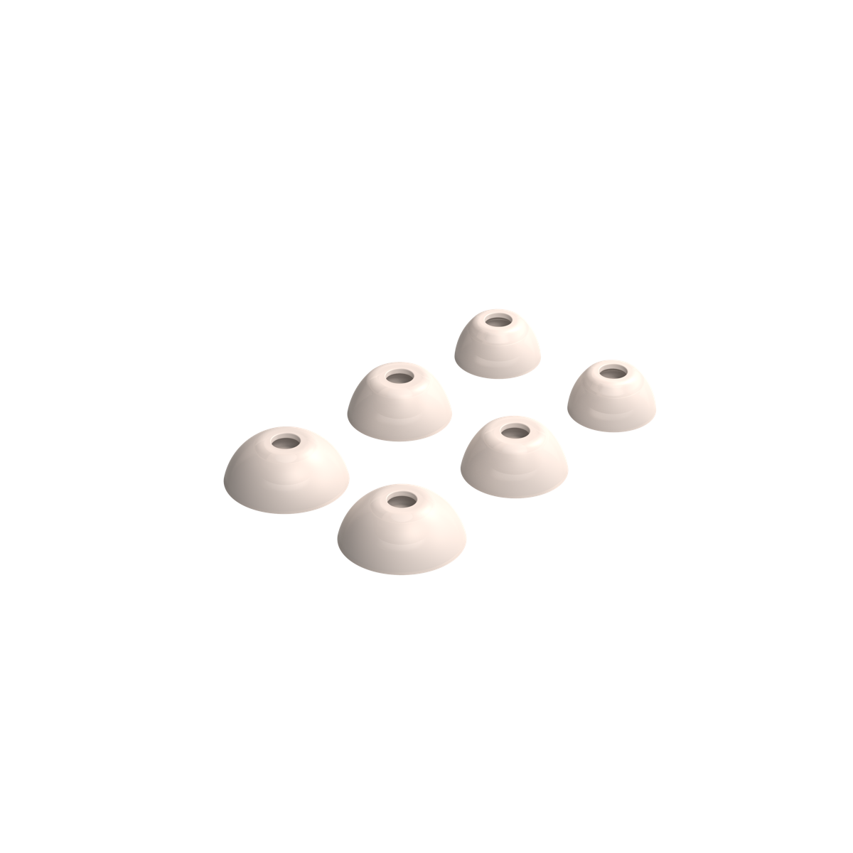 Sæt med tre silikone eartips i farven Pearl til ROCKit X høretelefoner i small, medium og large.