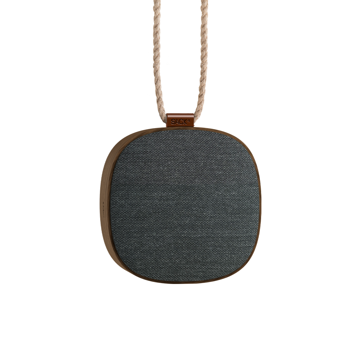 Go Wood trådløs højtaler med ramme i røget egetræ og tekstil fra Kvadrat i et enkelt design.